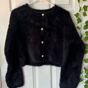 Lynn Fuzzy Pearl Button Cardigan - OG PRICE 60.00